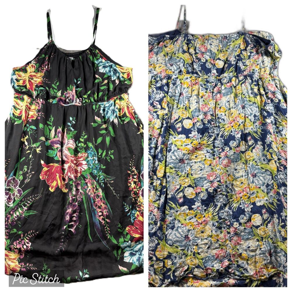 Old Navy Women Midi Dress LOT Cami Feminine Casual Floral Size 30/4X P217